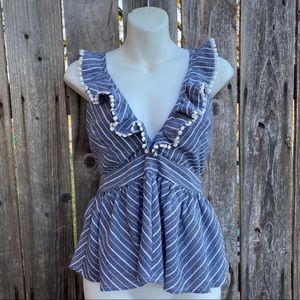 The Vintage Shop • striped ruffle blouse